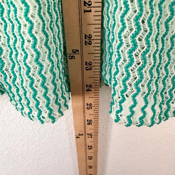 Free People Crochet Lace Open Keyhole Back Ruffle Peplum Green Women's Medium M - Picture 6 of 7